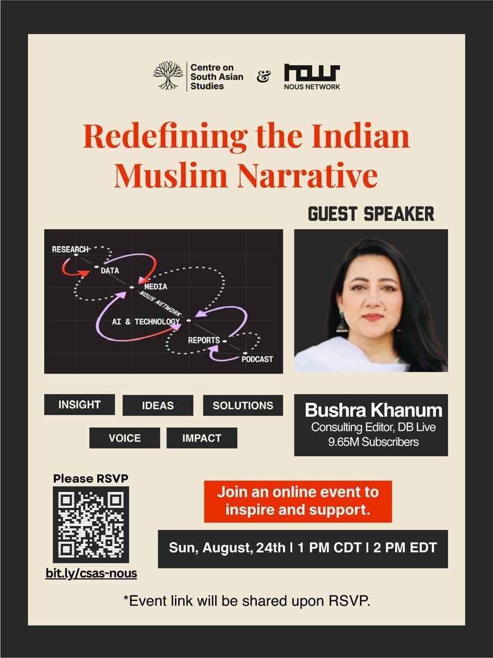 Online Event: Redefining the Indian Muslim Narrative with Bushra Khanum